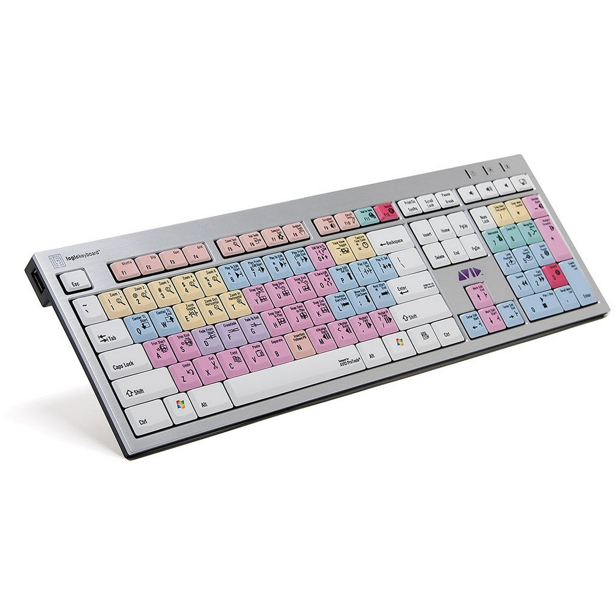Logickeyboard Avid Digidesign Pro tools Slim Line PC Keyboard | Shortcut Printed Keyboard for Avid Pro Tools