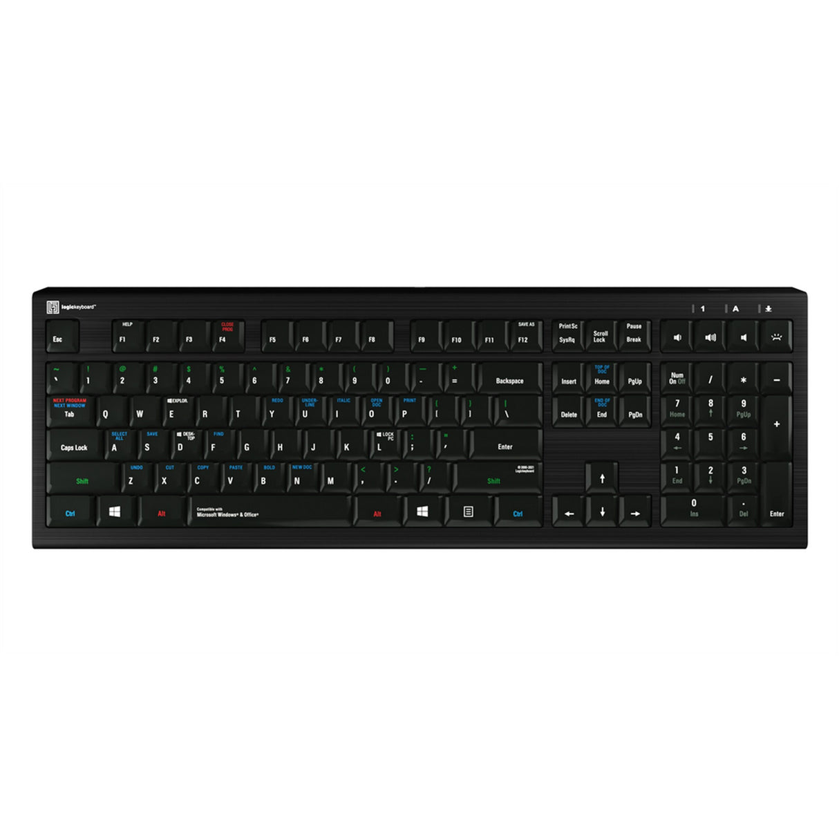 Logickeyboard LKB-WIN-A2PC-US MS Windows Astra 2 PC keyboard Backlit Shortcut Keyboard