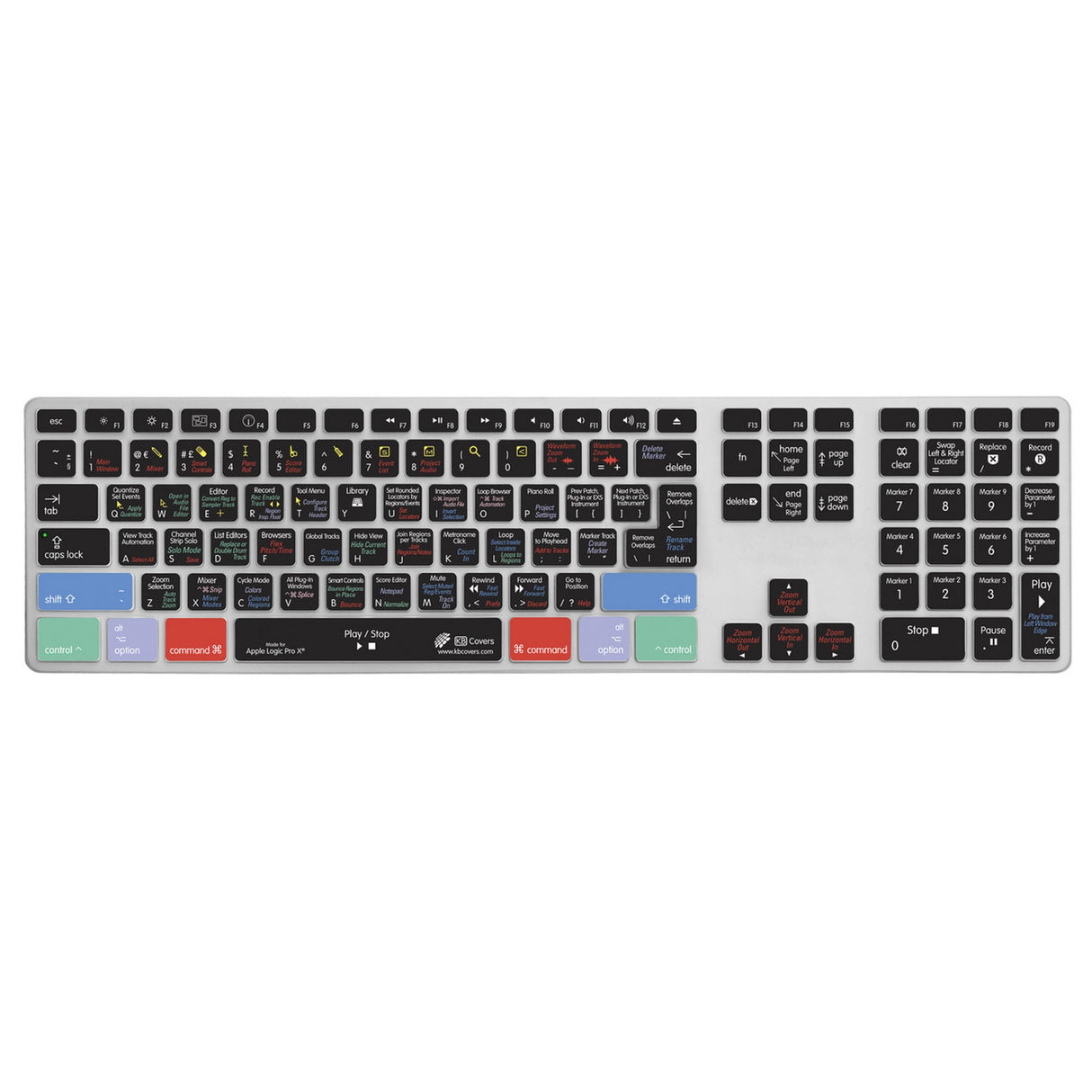 KB Covers LOGX-AK-CC-2 Logic Pro X Keyboard Cover for Apple Ultra-Thin Keyboard with Num Pad