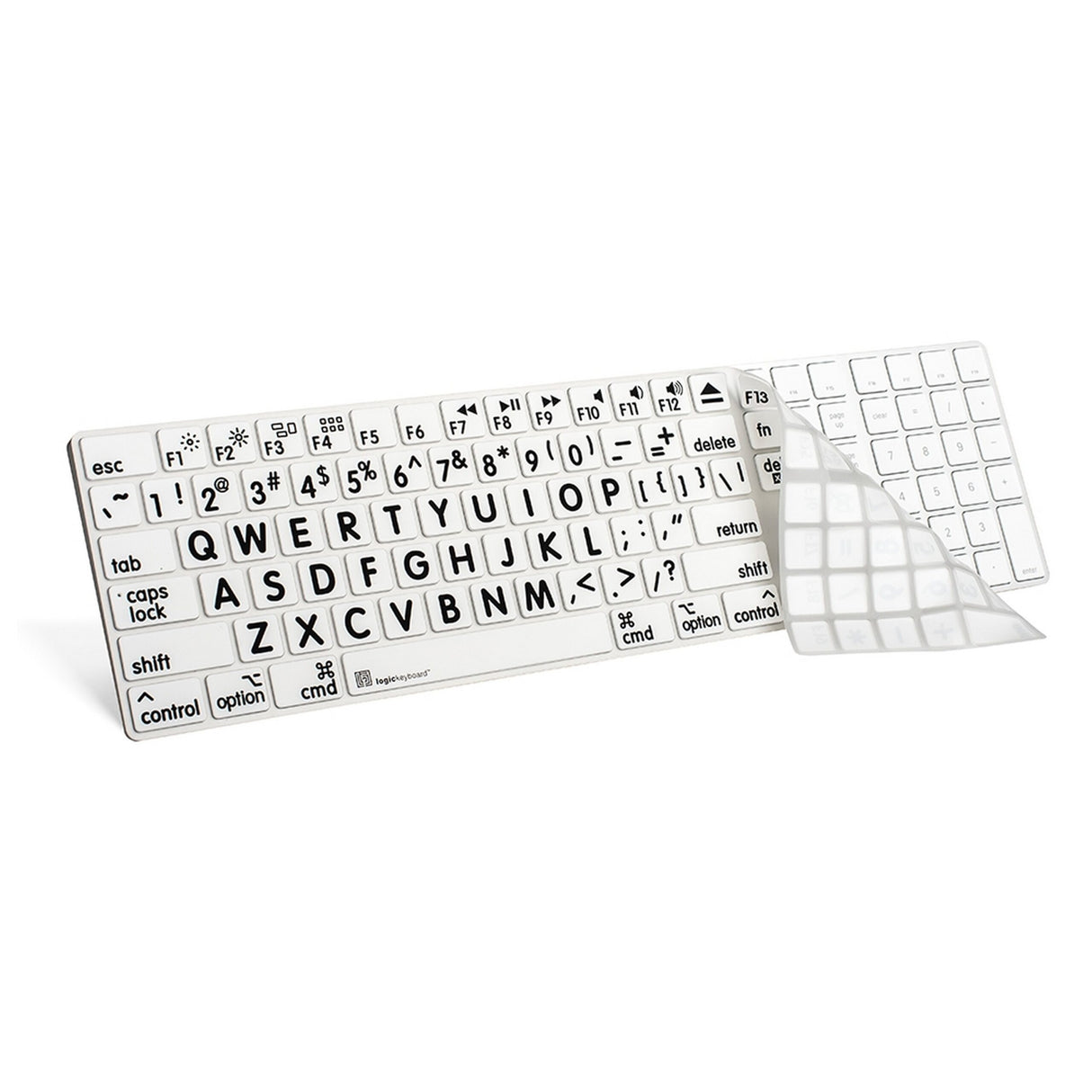 Logickeyboard LargePrint Black on White Magic Numeric Keyboard Cover, US