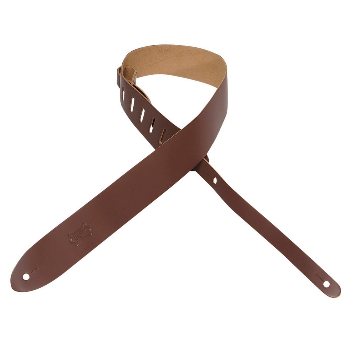 Levy's Classic Slim Leather Guitar Strap, Brown