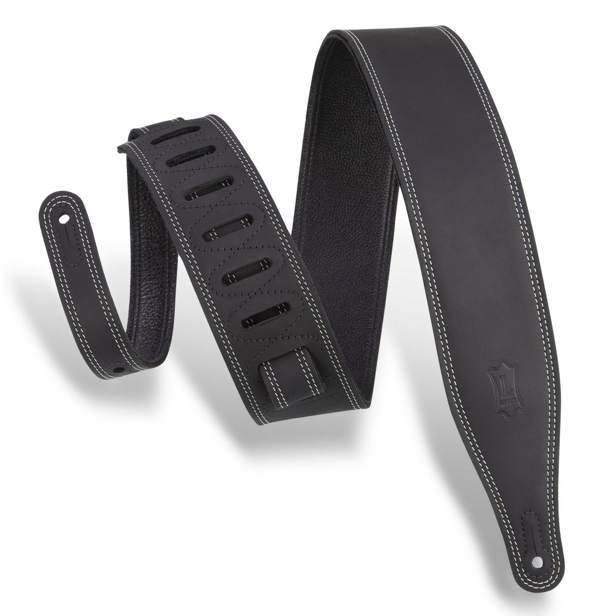 Levy's 25-Inch Wide Garment Leather Guitar Strap, Black