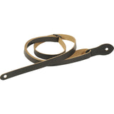 Levy’s 1/2-Inch Wide Black Genuine Leather Mandolin/uke Strap - accessories