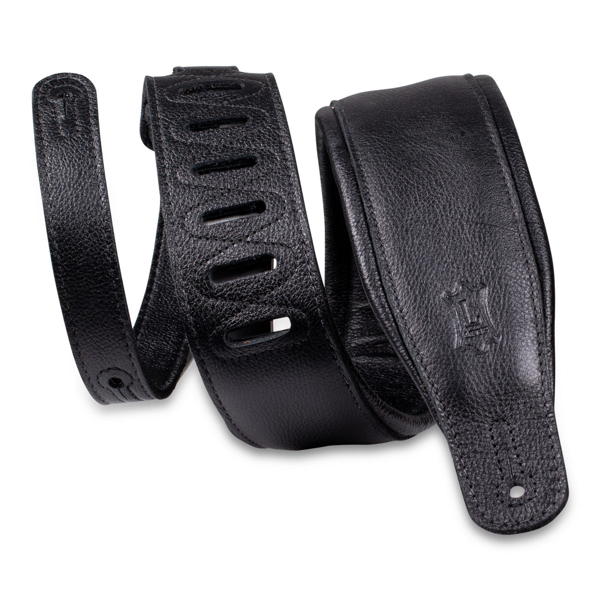 Levy's 3 Inch Black Garment Leather Guitar Strap