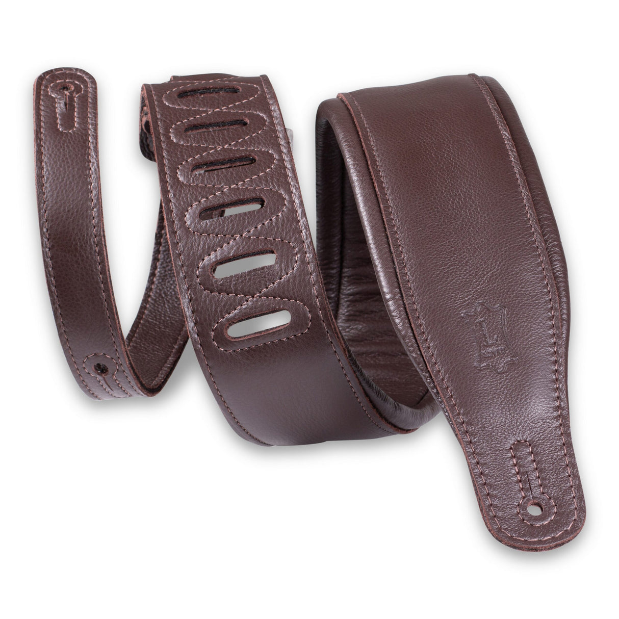 Levy's 3 Inch Dark Brown Garment Leather Guitar Strap