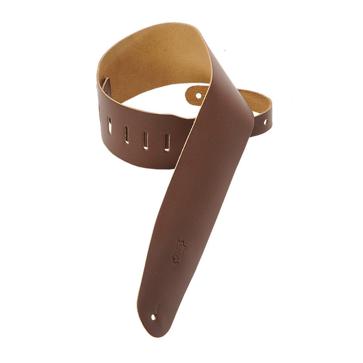 Levy's 3 1/2-Inch Wide Brown Genuine Leather Bass Strap