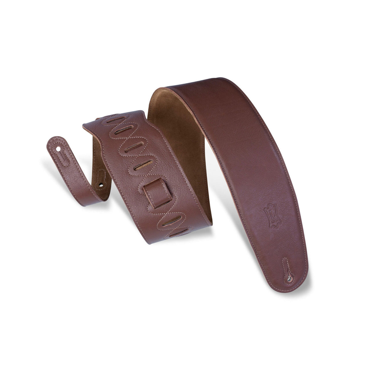 Levy's 3 1/2-Inch Wide Brown Garment Leather Bass Strap