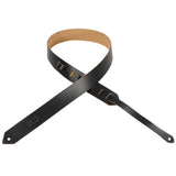 Levy’s 1 1/2-Inch Wide Black Genuine Leather Guitar Strap - accessories