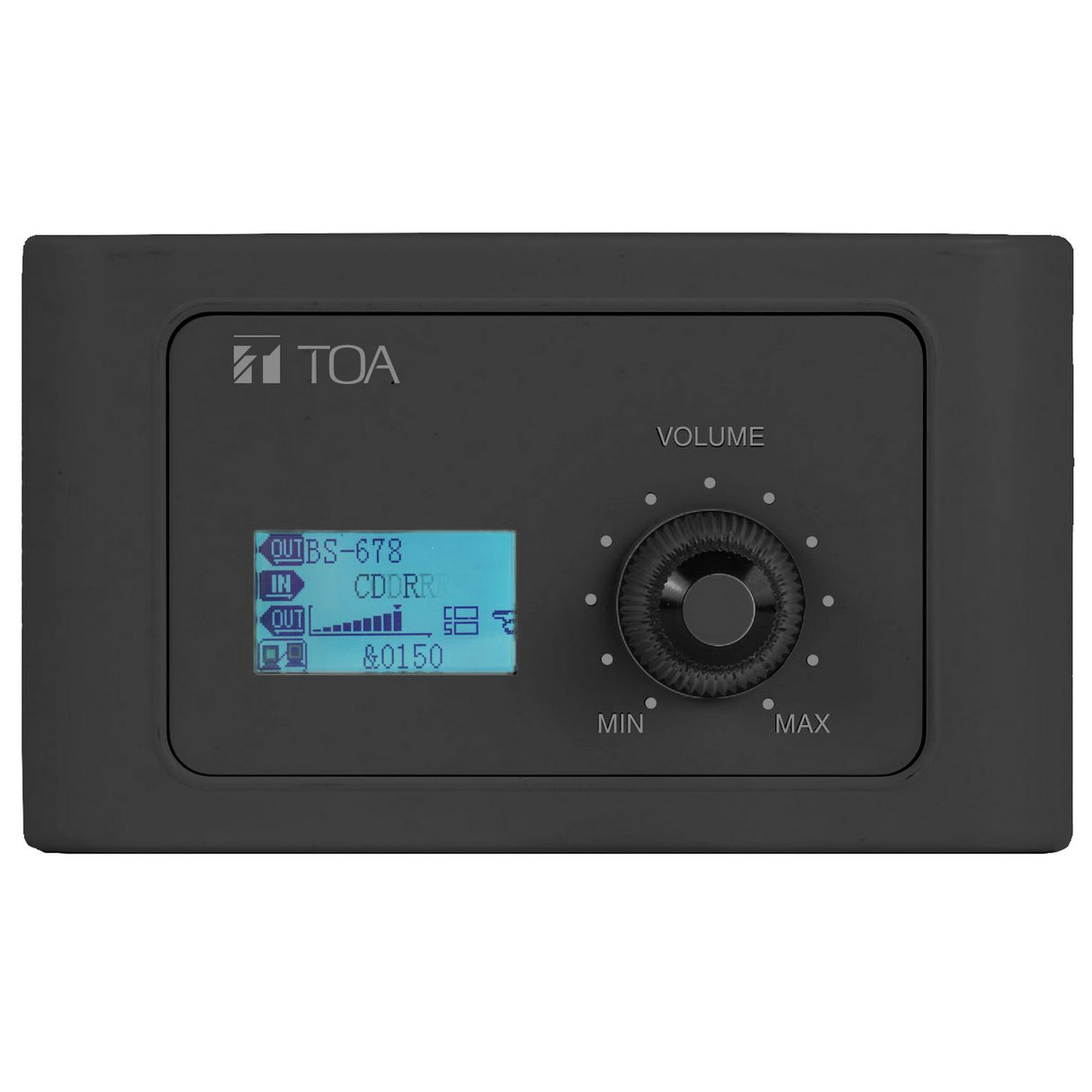 TOA Electronics M-802RCB-AM Remote Audio Control Panel with Audio Out, Black