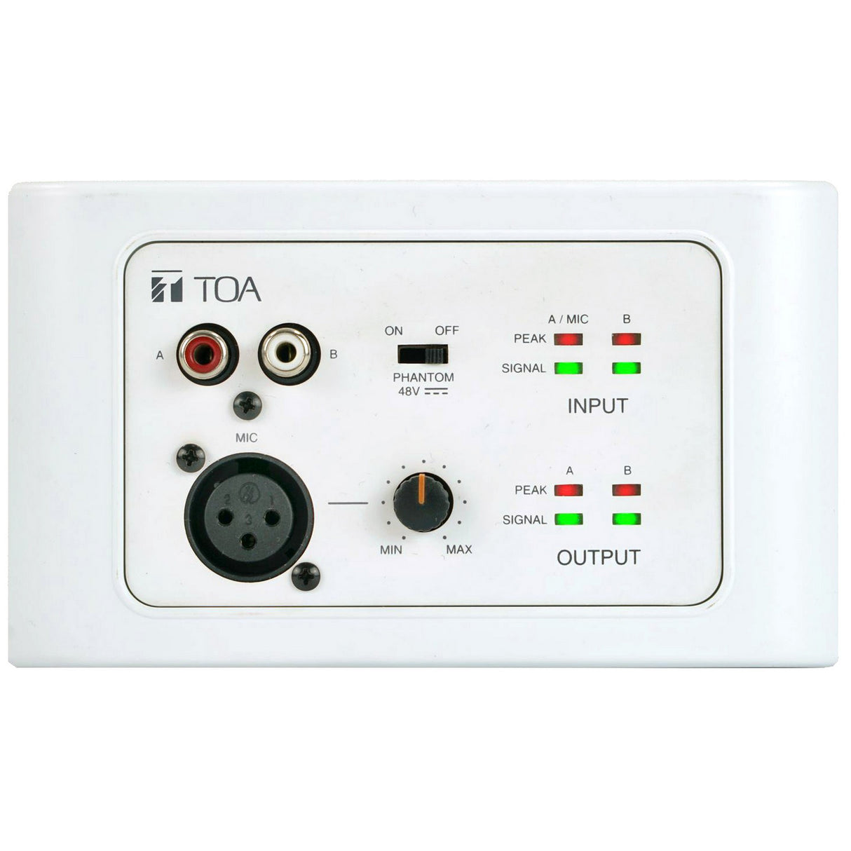 TOA Electronics M-822IO-AM 2 x 2 Remote Audio Input Output Panel, White