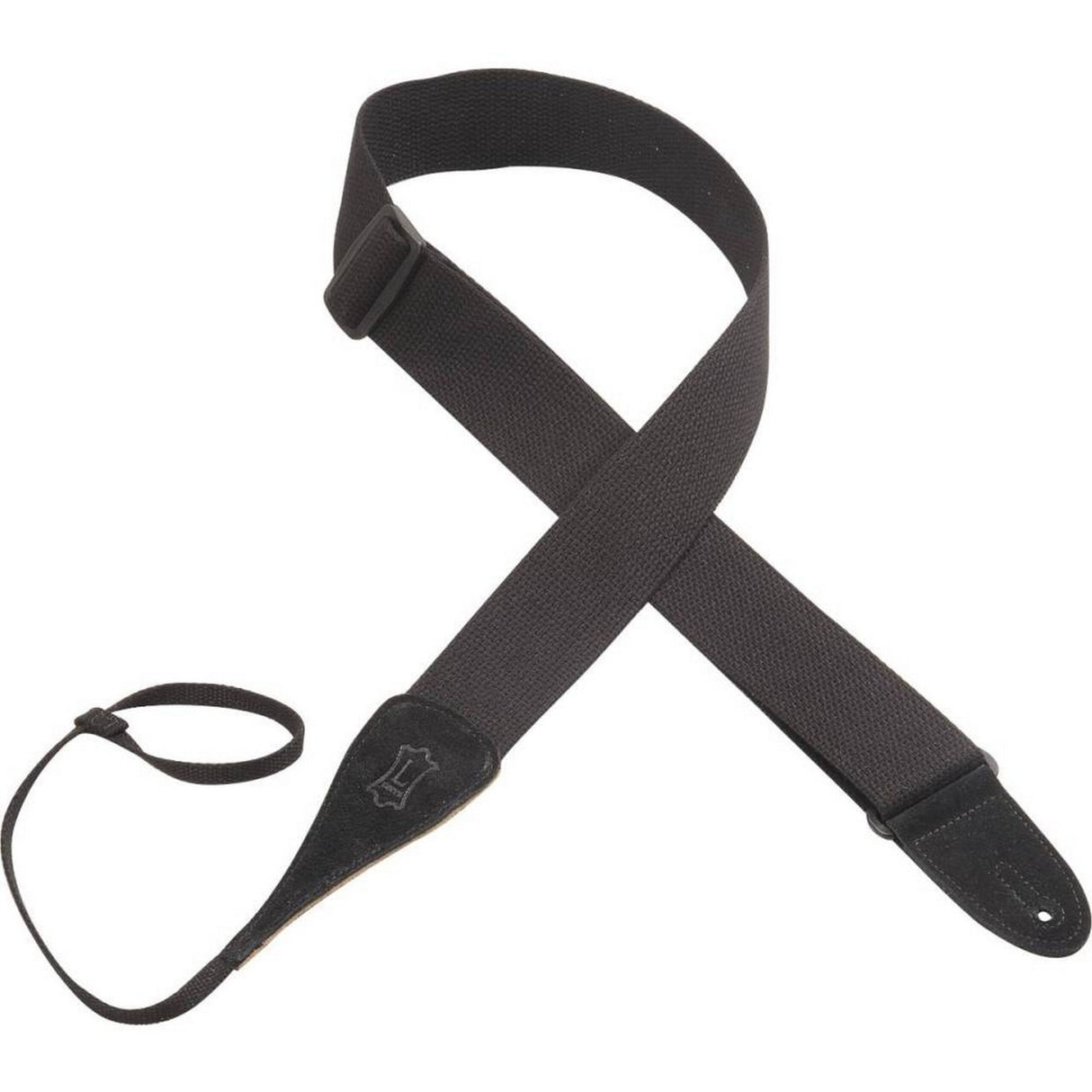 Levy's 2-Inch Wide Black Cotton Guitar Strap