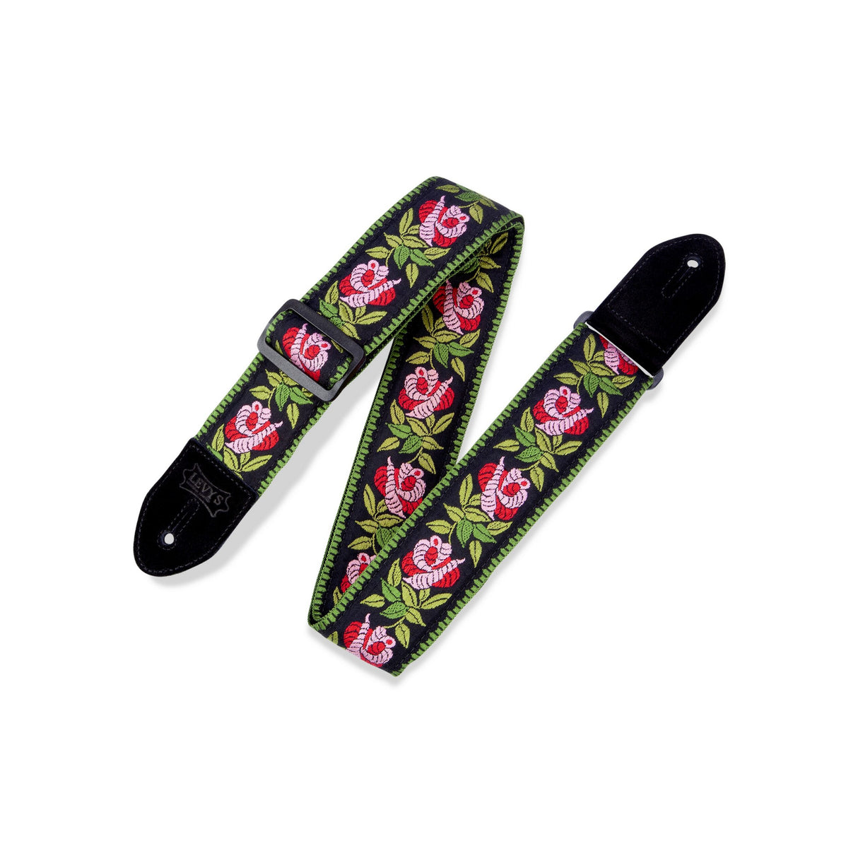 Levy's Rosa Guitar Strap, Pink, Hot Pink, Green, Black