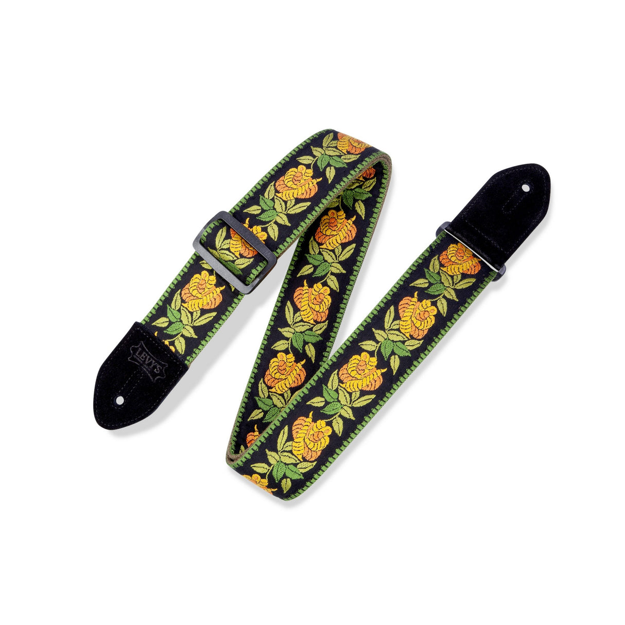 Levy's Rosa Guitar Strap, Yellow, Gold, Green, Black