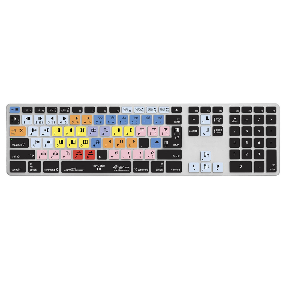 KB Covers MC-AK-CC-2 Avid Media Composer Keyboard Cover for Apple Ultra-Thin Keyboard with Num Pad
