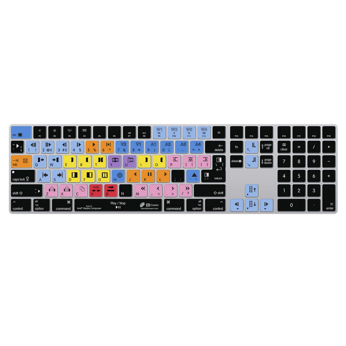KB Covers MCOM-MKN Media Composer Keyboard Cover for Apple Magic Keyboard with Numpad