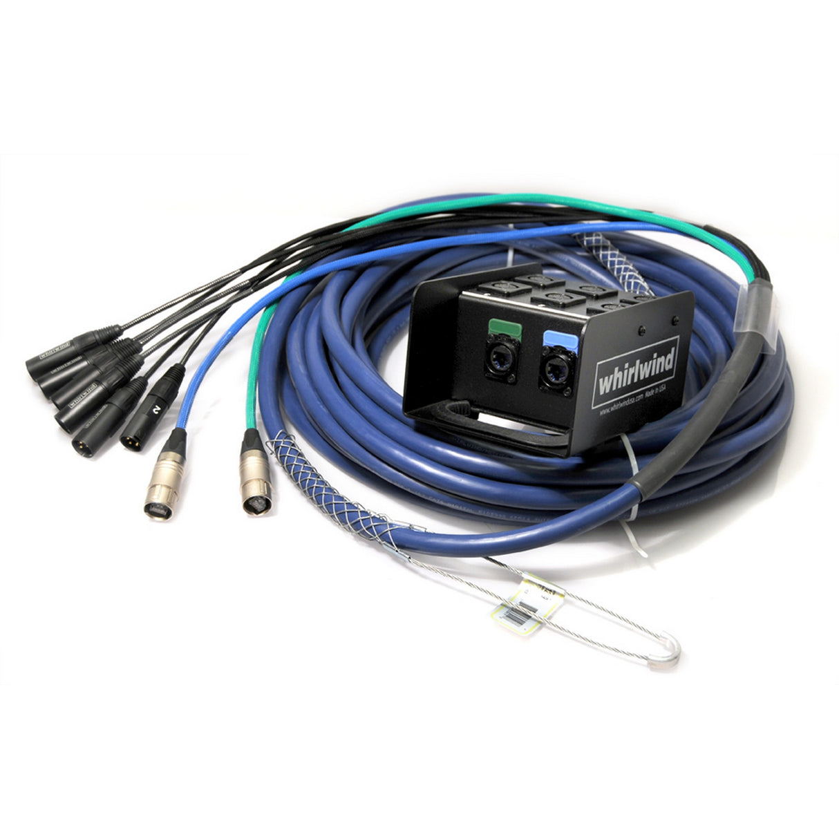 Whirlwind MD-6-2-C6-100 MEDUSA 6 XLR Inputs 2 CAT6 Lines with CAT5e Ethercon Snake Cable, 100-Feet
