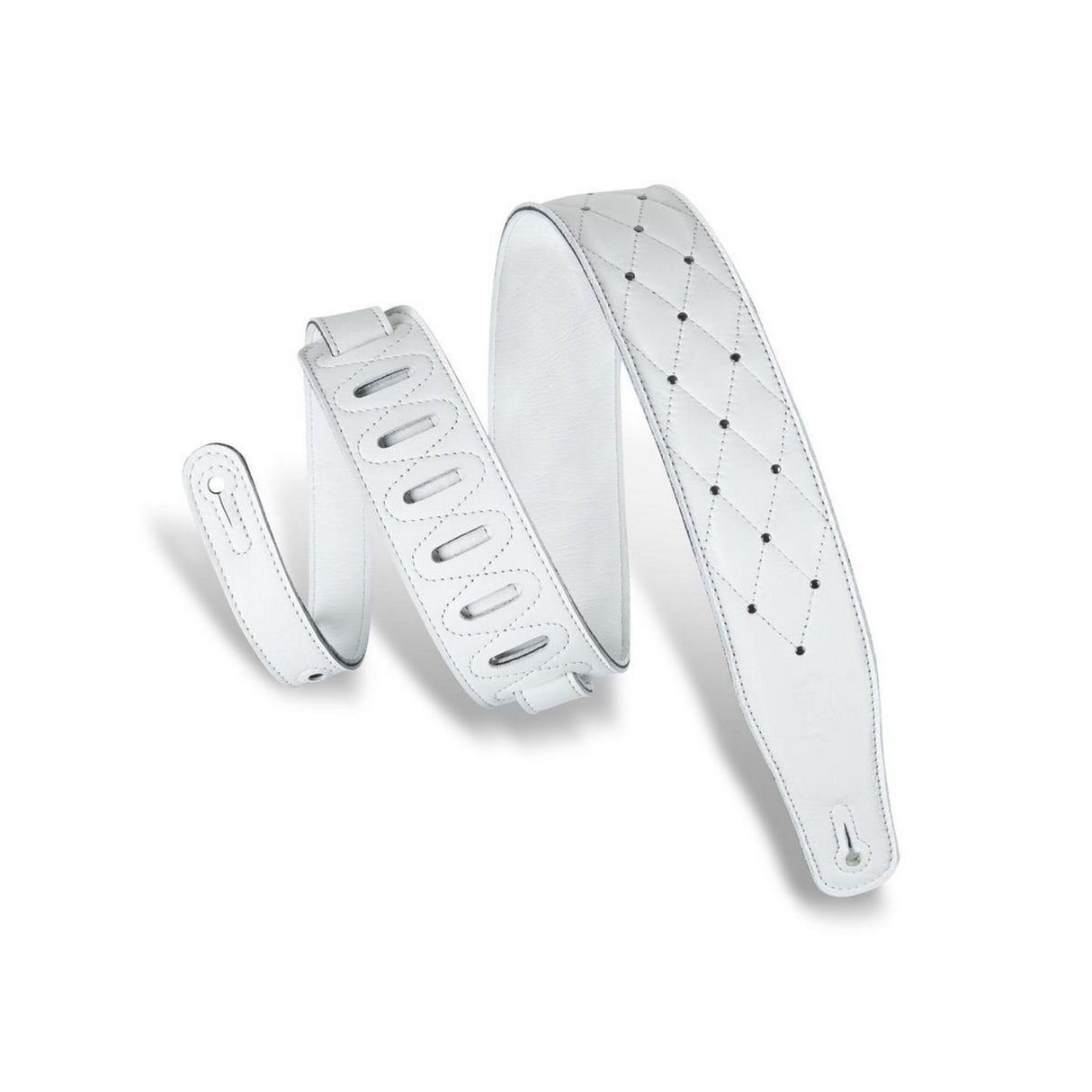 Levy's Tufted Guitar Strap, White, Silver