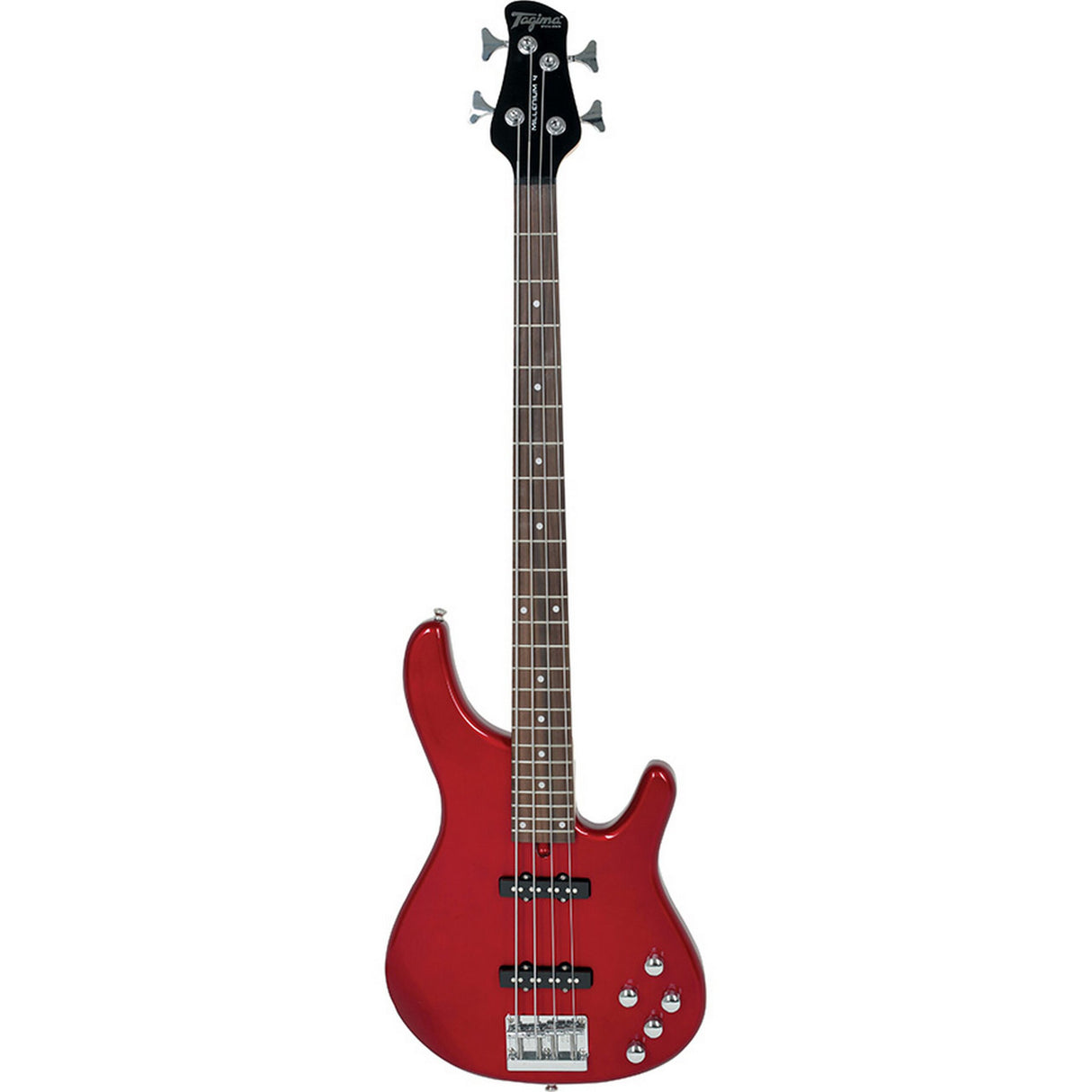 Tagima Millenium 4 String Bass Guitar, Metallic Red