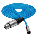 Kondor Blue 10-Foot Mini XLR to XLR Cable for BMPCC 6K Pro/C70 Camera, Blue