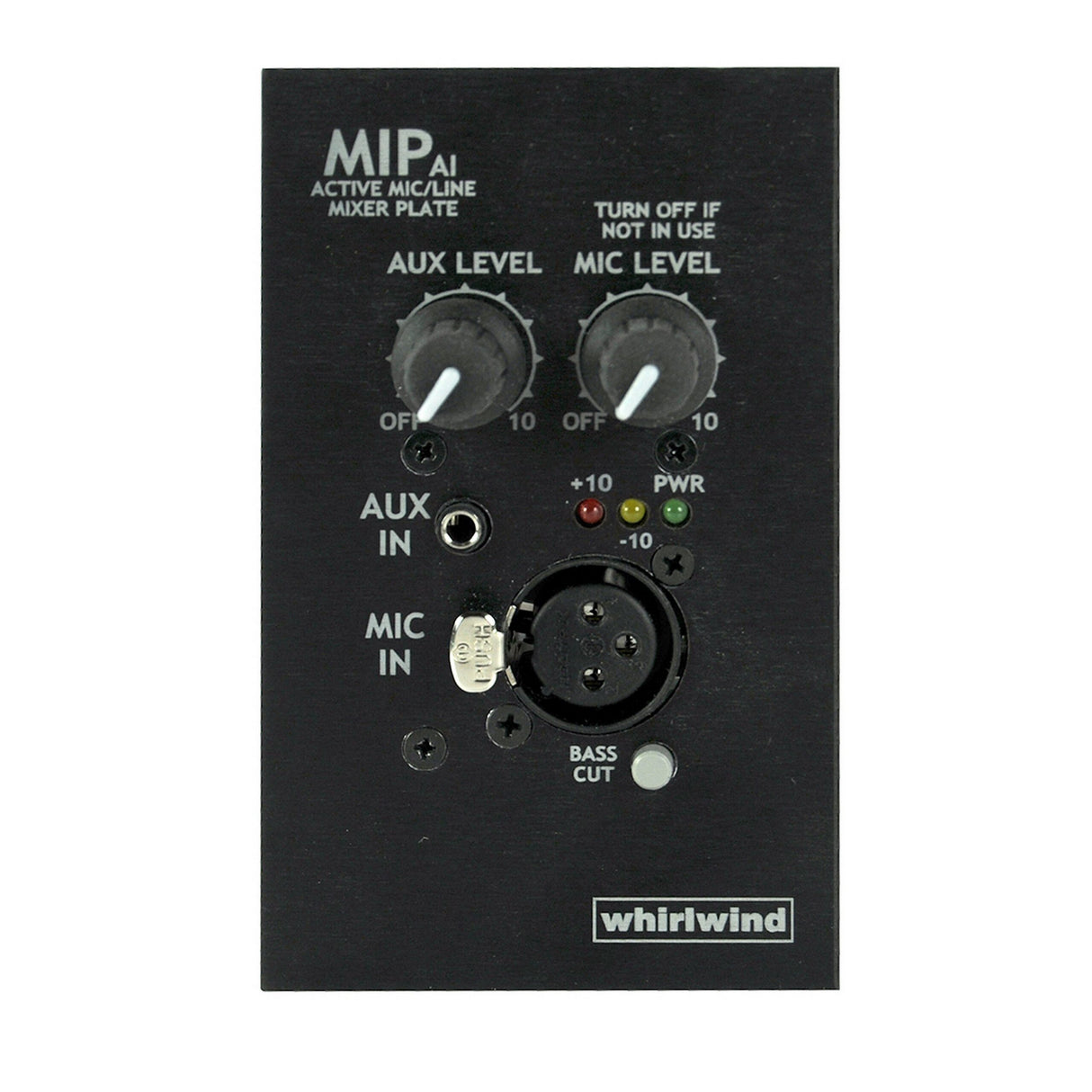 Whirlwind MIPAIB 1-Gang Wall Input Plate with XLRF, 3.5mm TRS Inputs, Black