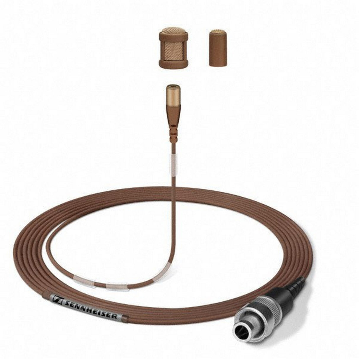 Sennheiser MKE 1-4-2 Miniature Omni-Directional Clip-On Lavalier Microphone with 3-Pin SE Connector, Brown