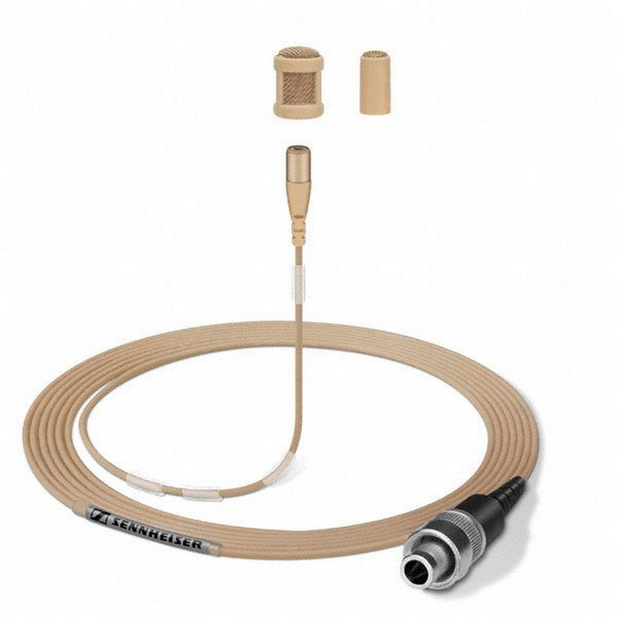 Sennheiser MKE 1-4-3 Miniature Omni-Directional Clip-On Lavalier Microphone with 3-Pin SE Connector, Beige