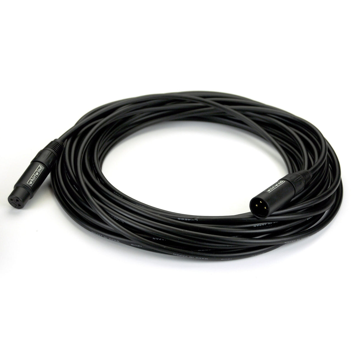 Whirlwind MKQ25 Quad XLRF to XLRM Microphone Cable, Black, 25-Feet