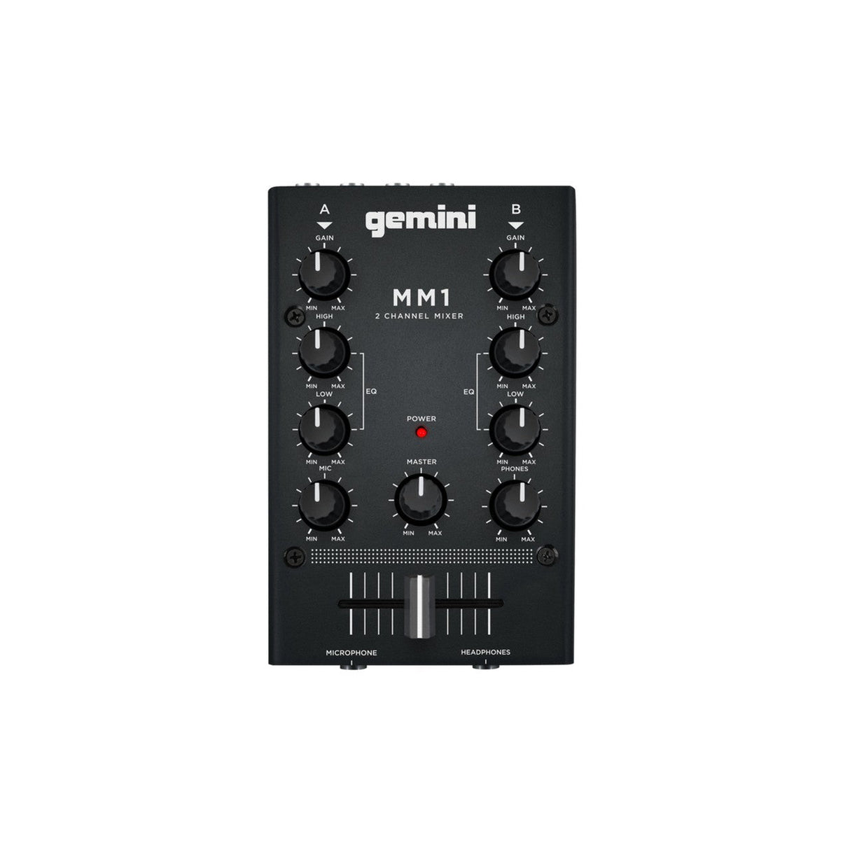 Gemini MM1 2 Channel Mini Analog DJ Mixer (Used)