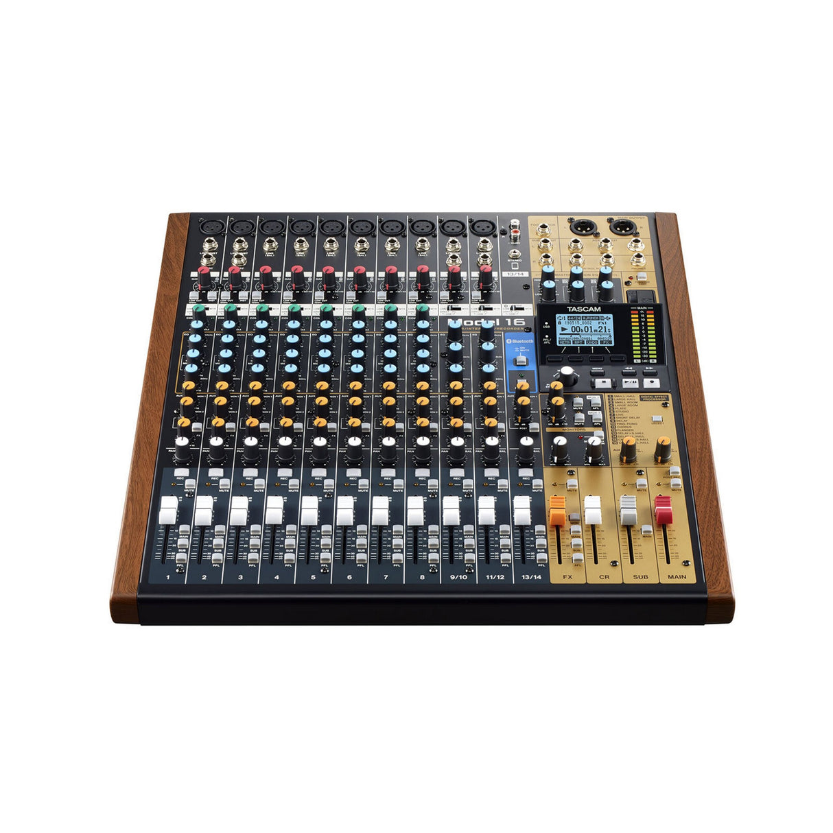 Tascam MODEL 16 All-In-One Analog Mixer with Multi-Track Digital Recording and Audio Interface