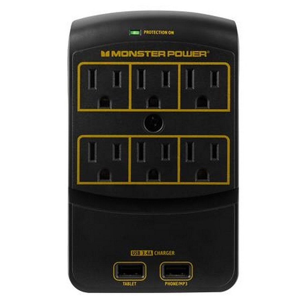 Monster 6 Outlets Power Gold 650 USB+ Surge Protector
