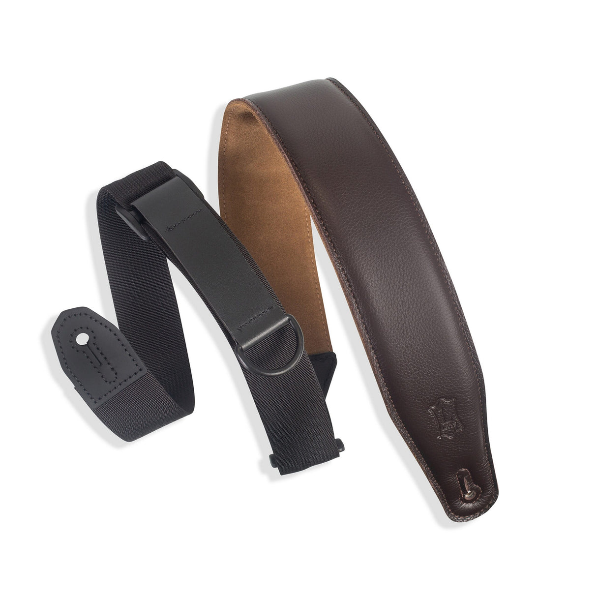 Levy's Right Height Garment Padded Guitar Strap, Dark Brown