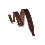 Levy's 2 1/2-Inch Suede Leather Guitar Strap Tooled In A Kokopelli Design