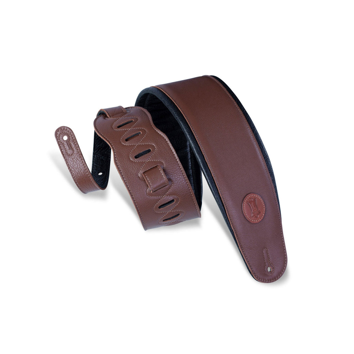 Levy's Signature Wide Padded Garment Bass Guitar Strap, Brown