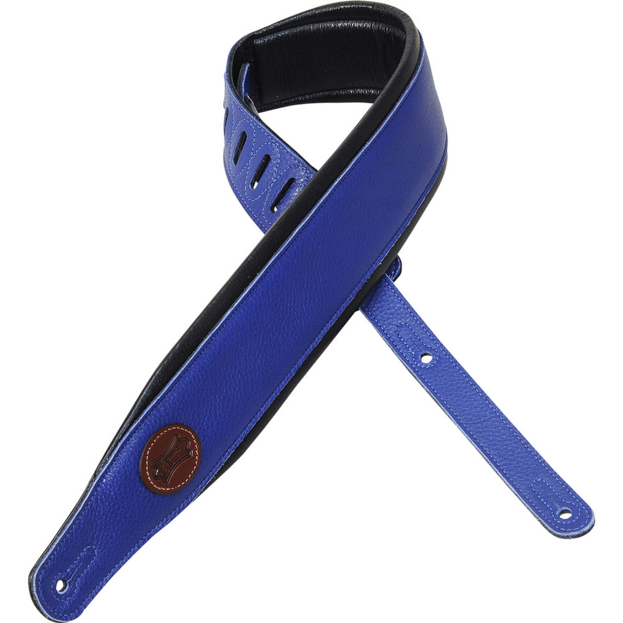 Levy's 3-Inch Signature Series Garment Leather Guitar Strap, Blue