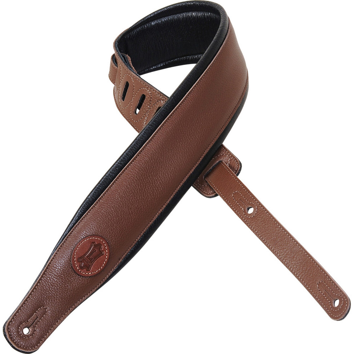 Levy's Signature Padded Garment Guitar Strap, Brown