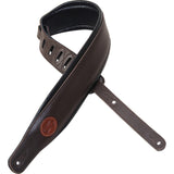 Levy’s 3-Inch Signature Series Garment Leather Guitar Strap Dark Brown - accessories