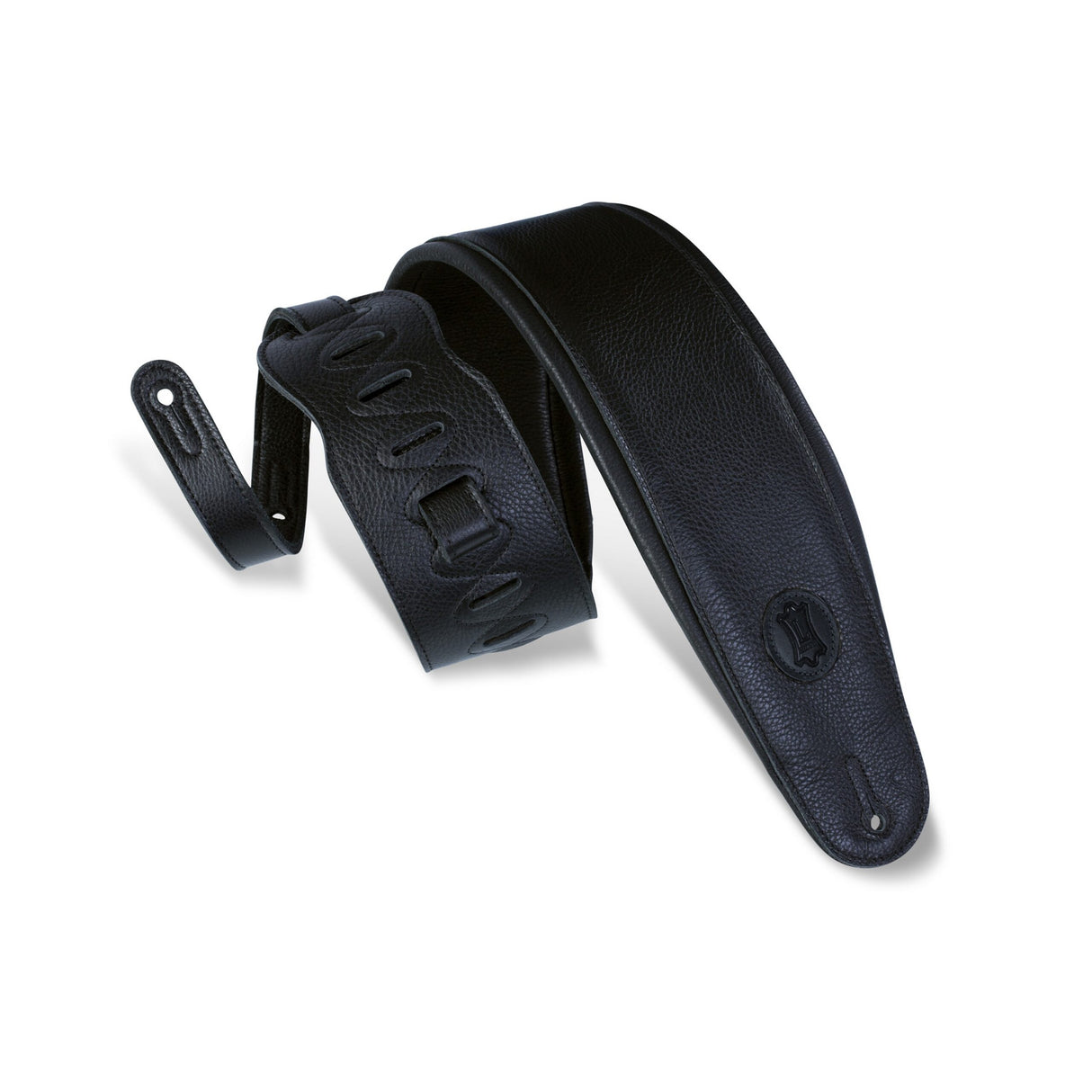 Levy's Black on Black' Signature Wide Padded Garment Bass Guitar Strap, Black