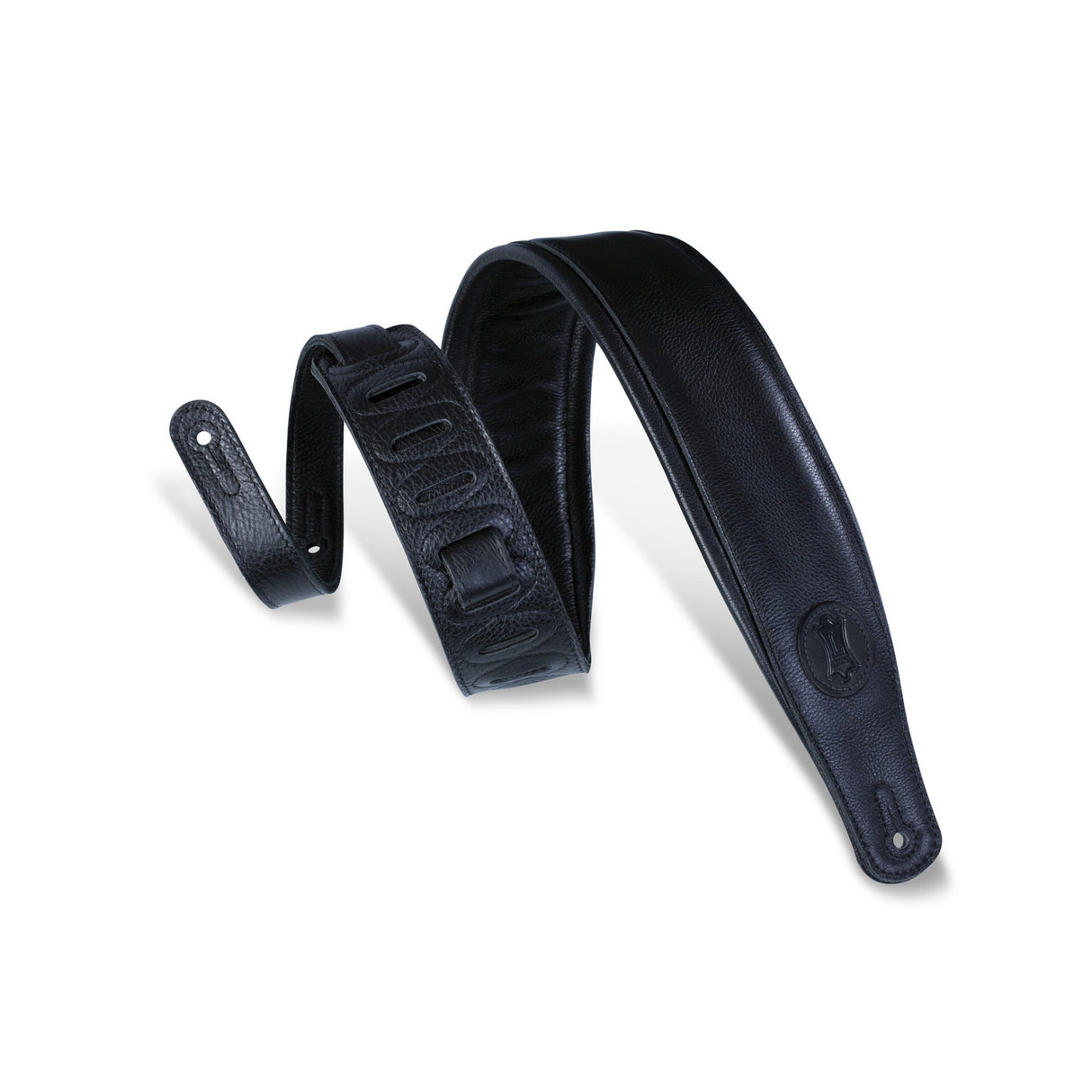 Levy's Black on Black' Signature Padded Garment Guitar Strap, Black