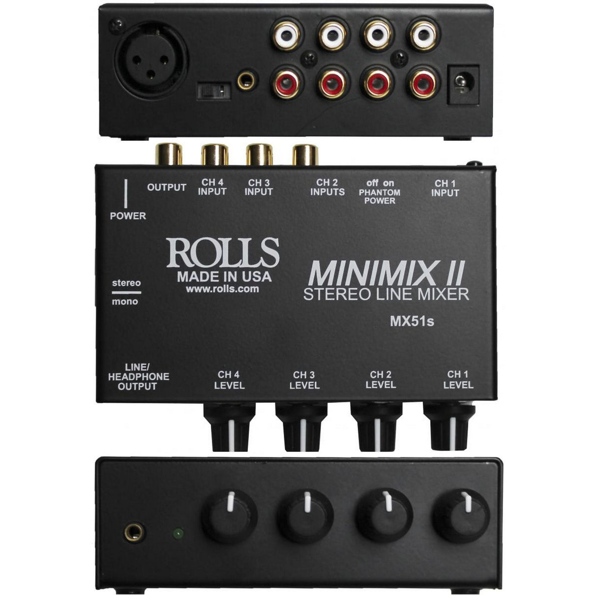 Rolls MX51s Mini Mix 2 Four Channel RCA Mixer