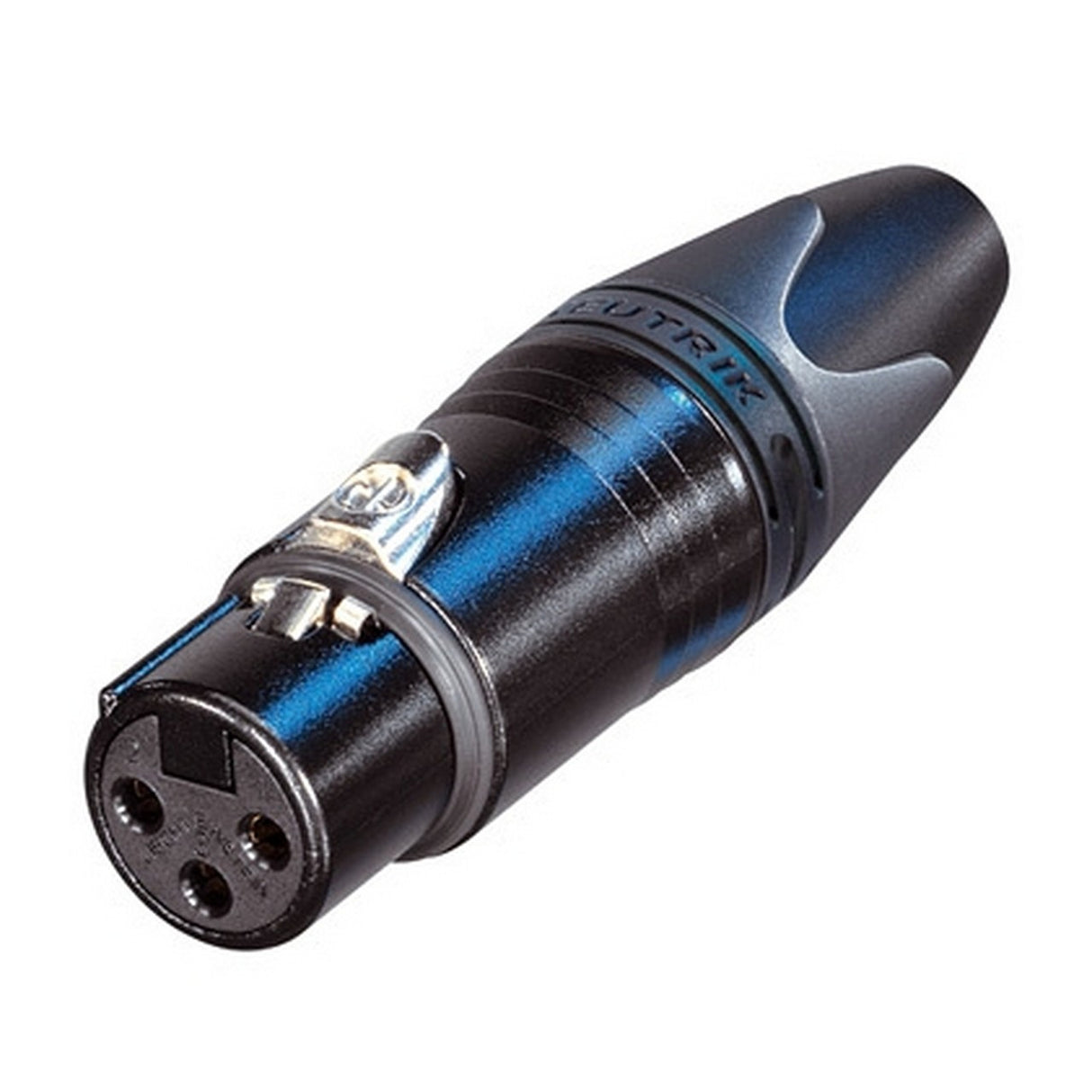 Neutrik NC3FXX-B 3 Pole Female XLR Cable Connector with Black Metal Housing and Gold Contacts