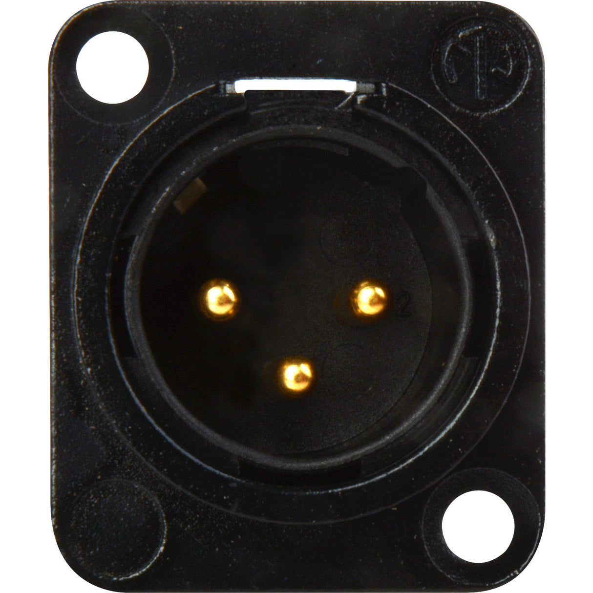 Neutrik NC3MD-L-B-1 3-Pin XLR Male Panel/Chassis Mount Connector, Solder Cups, Black/Gold