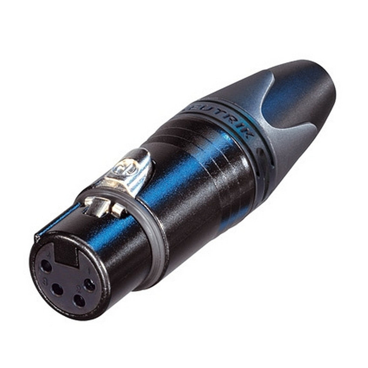 Neutrik NC4FXX-B 4 Pole Female XLR Cable Connector with Black Metal Housing and Gold Contacts