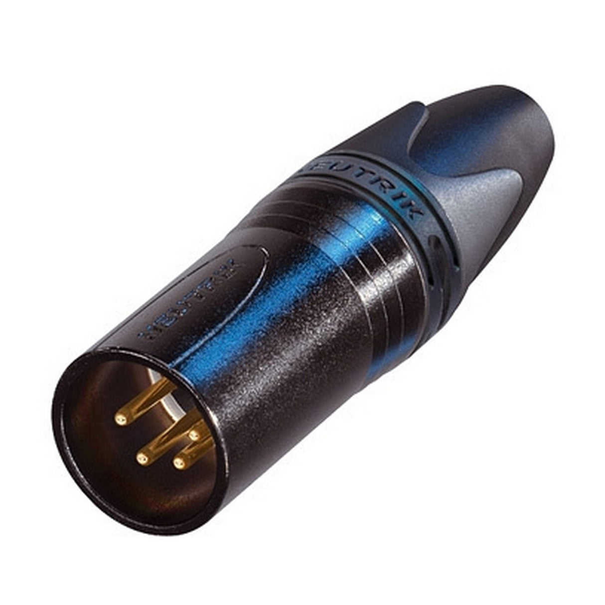 Neutrik NC4MXX-B 4 Pole Male XLR Cable Connector with Black Metal Housing and Gold Contacts