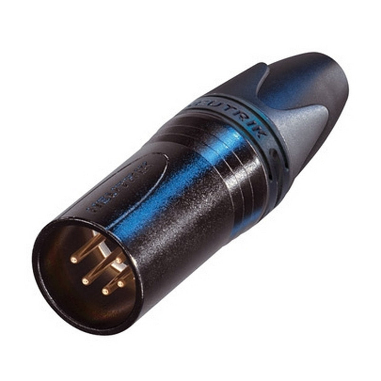 Neutrik NC5MXX-B 5 Pole Male XLR Cable Connector with Black Metal Housing and Gold Contacts