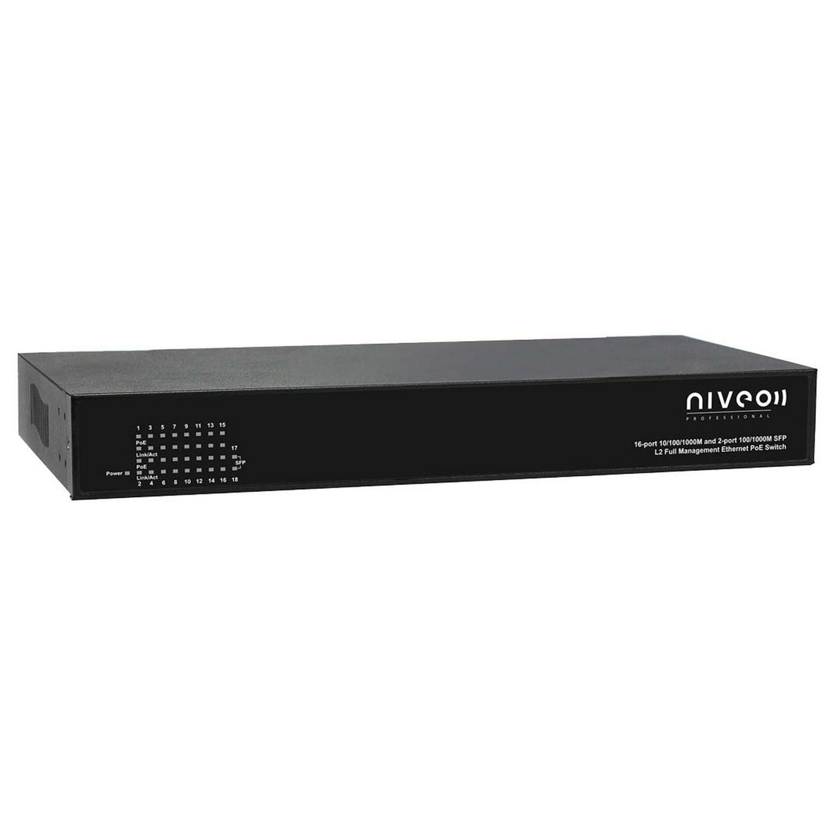 Niveo NGSME16T2H 16-Port Gigabit Switch with Full L2 Management