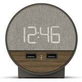 Nonstop Station O Small Round Alarm Clock Wood/Fabric Dark