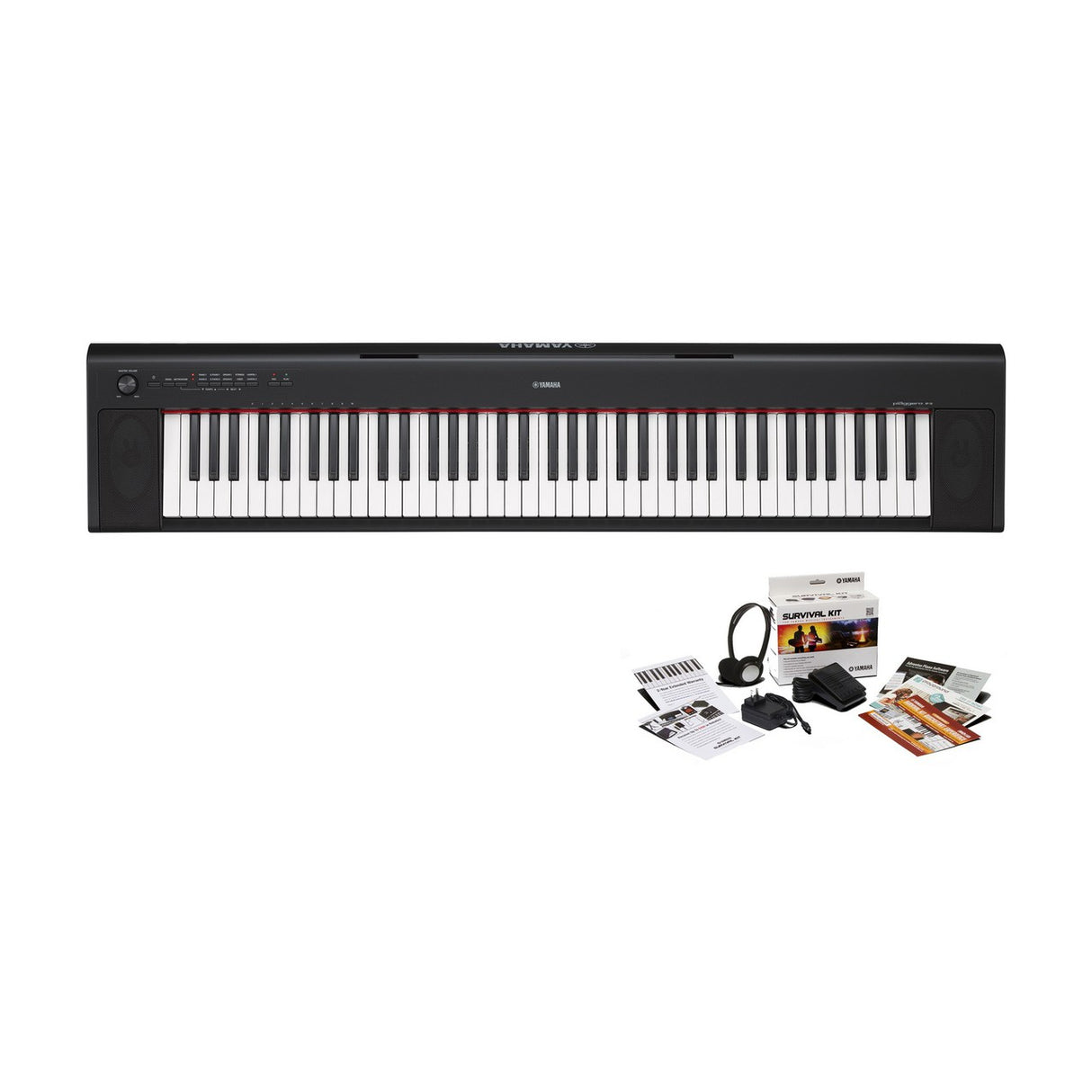 Yamaha NP32B KIT | 76 Key Mid Level Piaggero Portable Digital Piano Black with SK D2