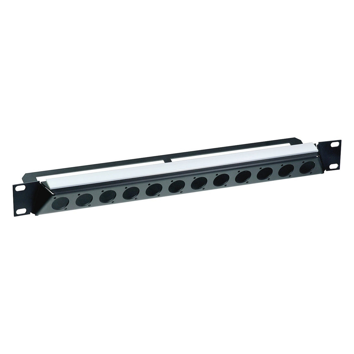 Neutrik NZP1RU-12 30-Degree 12-Port D-Shape Connector Panel, Black