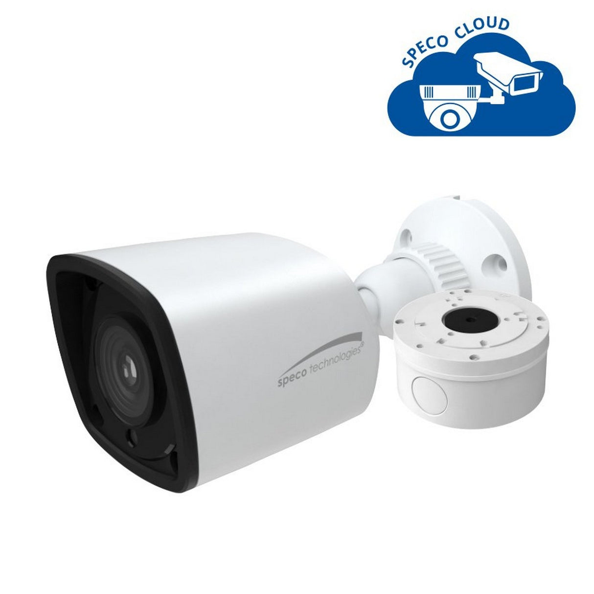 Speco O4VLB5 4MP H.265 Bullet IP Camera with Junction Box, White