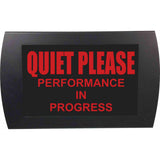 American Recorder OAS-2003M-RD "QUIET PLEASE- PERFORMANCE IN PROGRESS" LED Lighted Sign, Red